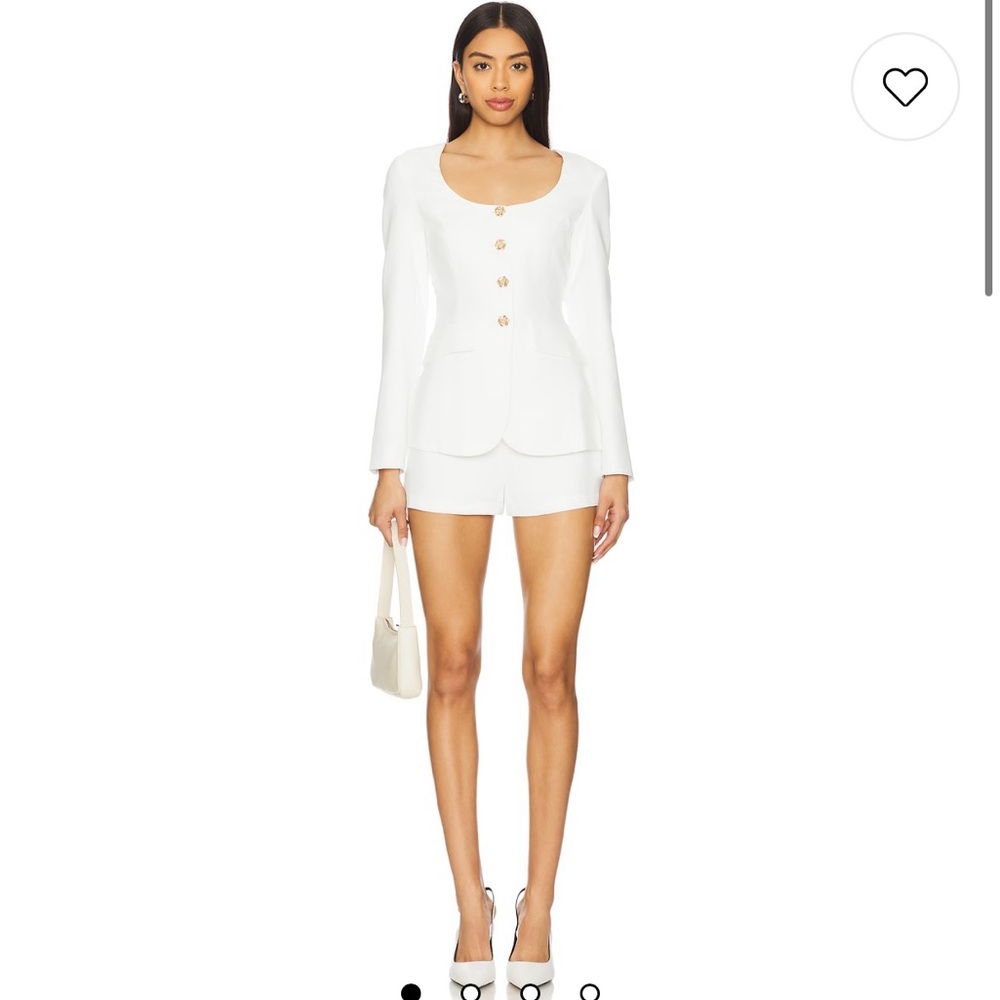 amanda uprichard / revolve white shorts blazer romper
